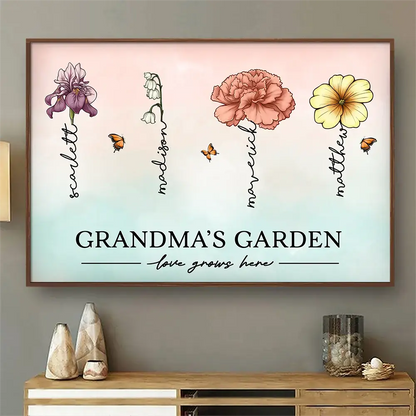 Grandma's Garden Birth Month Flowers - Personalized Poster Poster The Next Custom Gift