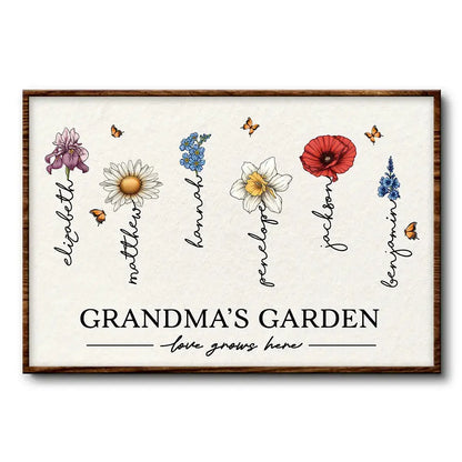 Grandma's Garden Birth Month Flowers - Personalized Poster Poster The Next Custom Gift