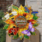 Grandma's Love Bugs Stained Glass Effect - Personalized Acrylic Car Hanger