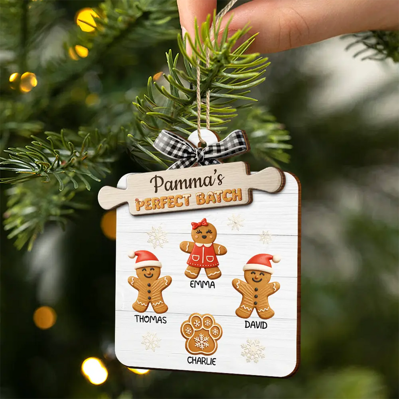 Grandma's Favorite Cookies 3D Effect - Personalized Wooden Ornament