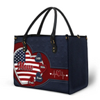 Grandma's Little Sweethearts US Flag - Personalized Leather Bag