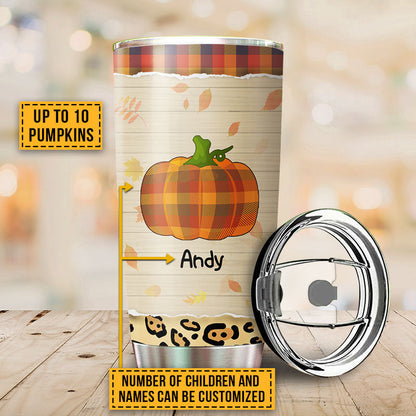 Grandmother Grandchildren Grandma's Little Pumpkins Family Fall Autumn Custom Tumbler