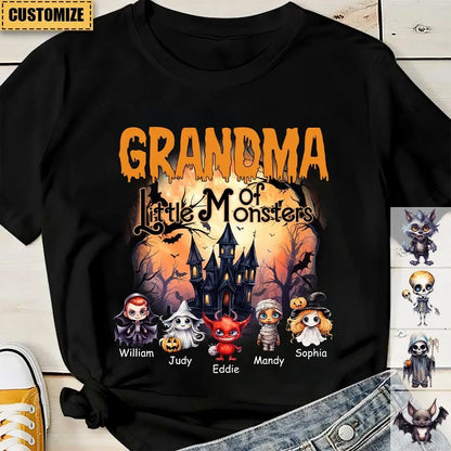 Grandma/Grandpa Of These Little Monsters - Personalized Custom Unisex T-Shirt - Gift For Parents, Gift For Grandparents, Halloween Gift Shirts & Tops The Next Custom Gift