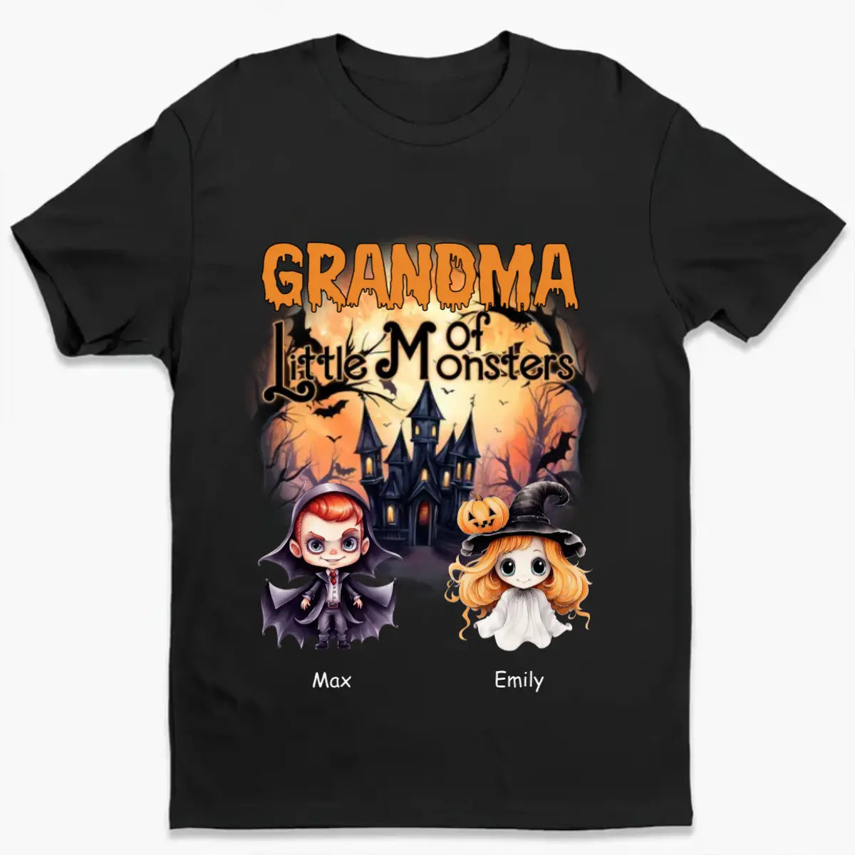 Grandma/Grandpa Of These Little Monsters - Personalized Custom Unisex T-Shirt - Gift For Parents, Gift For Grandparents, Halloween Gift Shirts & Tops The Next Custom Gift