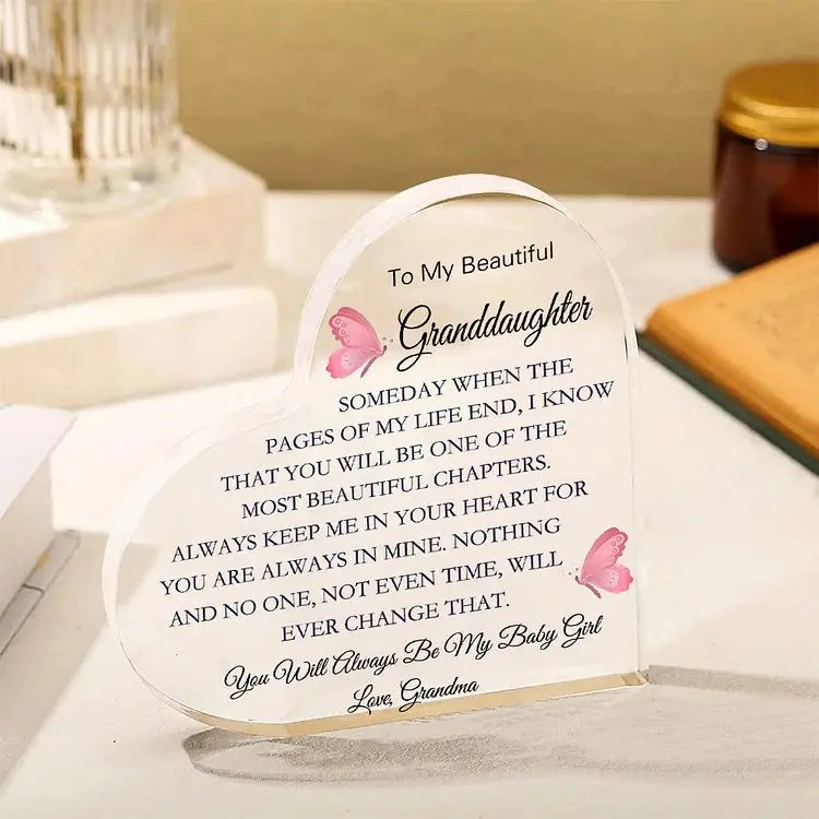 Granddaughter/ Grandson - You Will Always Be My Baby - Personalized Heart Acrylic Plaque Plaque The Next Custom Gift