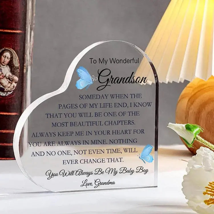 Granddaughter/ Grandson - You Will Always Be My Baby - Personalized Heart Acrylic Plaque Plaque The Next Custom Gift