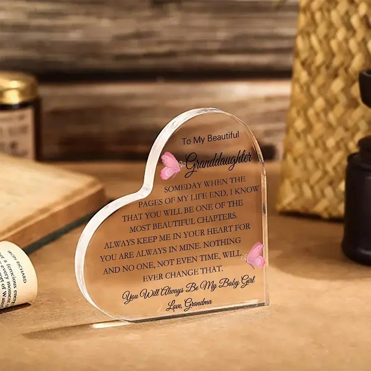 Granddaughter/ Grandson - You Will Always Be My Baby - Personalized Heart Acrylic Plaque Plaque The Next Custom Gift