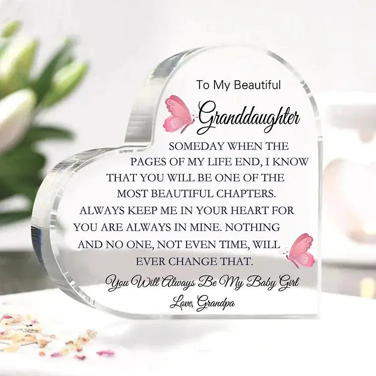 Granddaughter/ Grandson - You Will Always Be My Baby - Personalized Heart Acrylic Plaque Plaque The Next Custom Gift