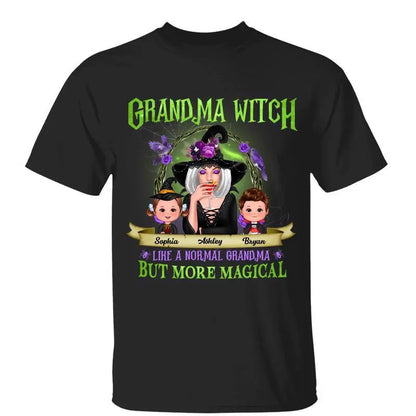 Green And Purple Halloween Grandma And Kids Personalized Shirt Shirts & Tops The Next Custom Gift