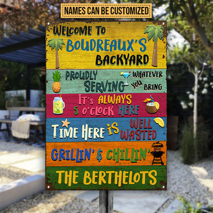 Grilling Boudreaux's Backyard Custom Classic Metal Signs