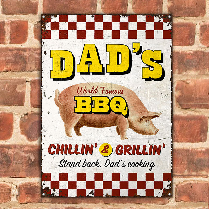 Grilling Dad's Cooking Custom Classic Metal Signs