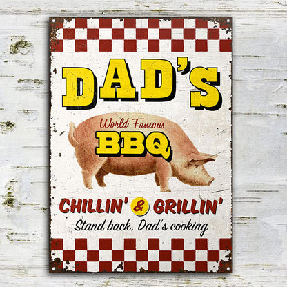 Grilling Dad's Cooking Custom Classic Metal Signs