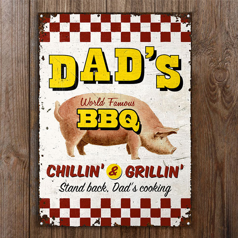 Grilling Dad's Cooking Custom Classic Metal Signs