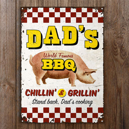 Grilling Dad's Cooking Custom Classic Metal Signs