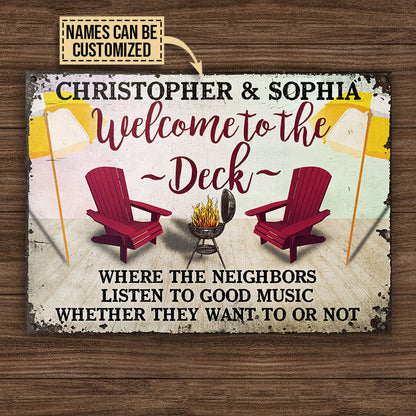 Grilling Deck Umbrella Listen To Good Music Custom Classic Metal Signs