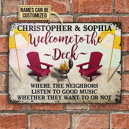 Grilling Deck Umbrella Listen To Good Music Custom Classic Metal Signs