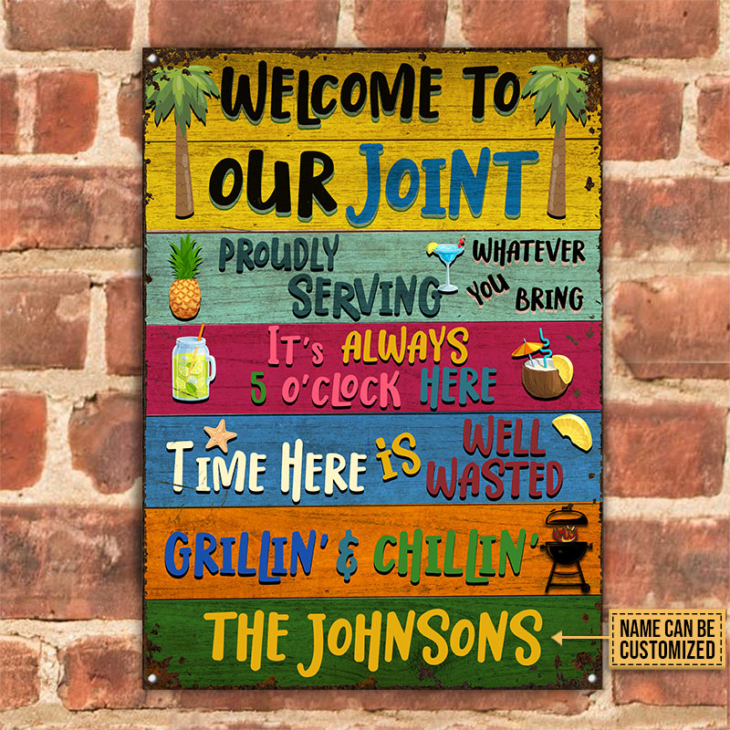 Grilling Welcome To Our Joint Custom Classic Metal Signs
