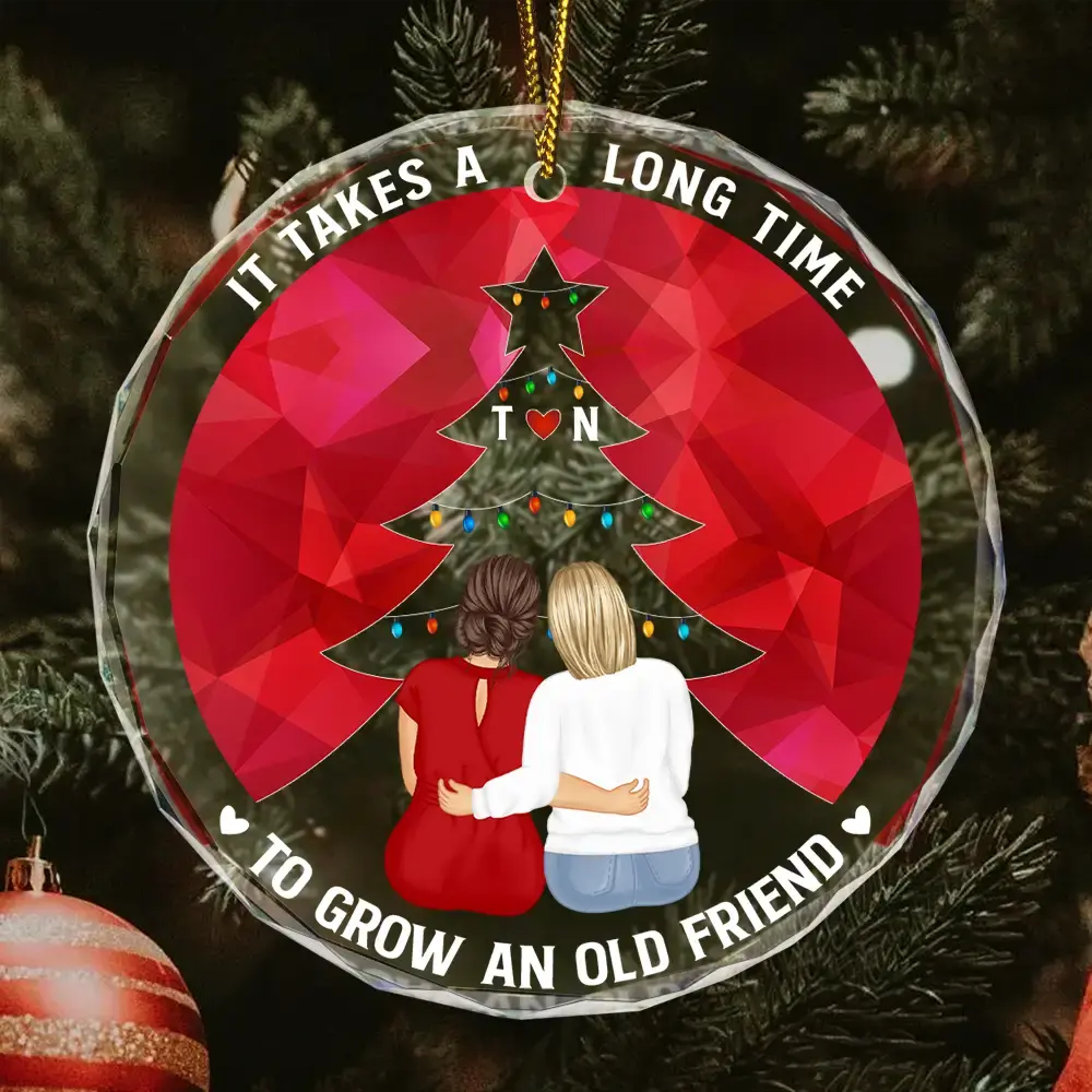 Grow An Old Friend - Personalized Circle Glass Ornament Ornament The Next Custom Gift