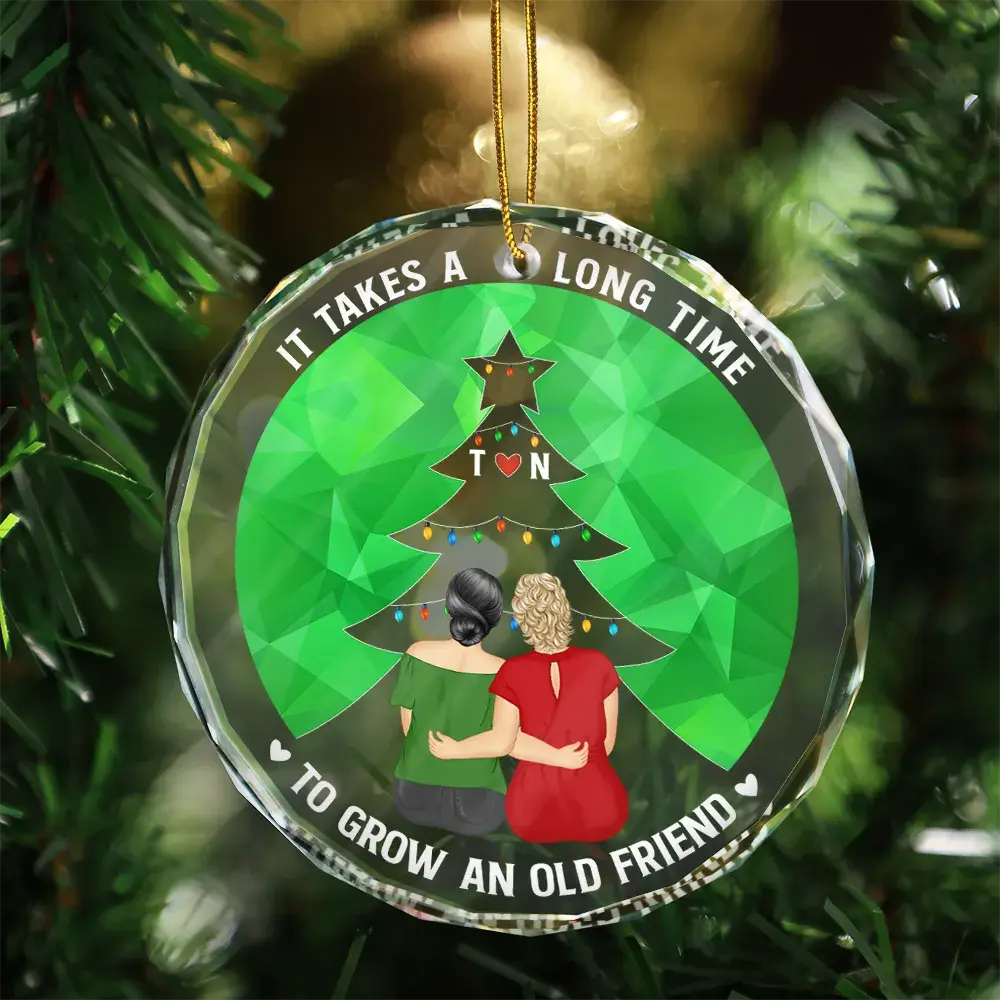 Grow An Old Friend - Personalized Circle Glass Ornament Ornament The Next Custom Gift