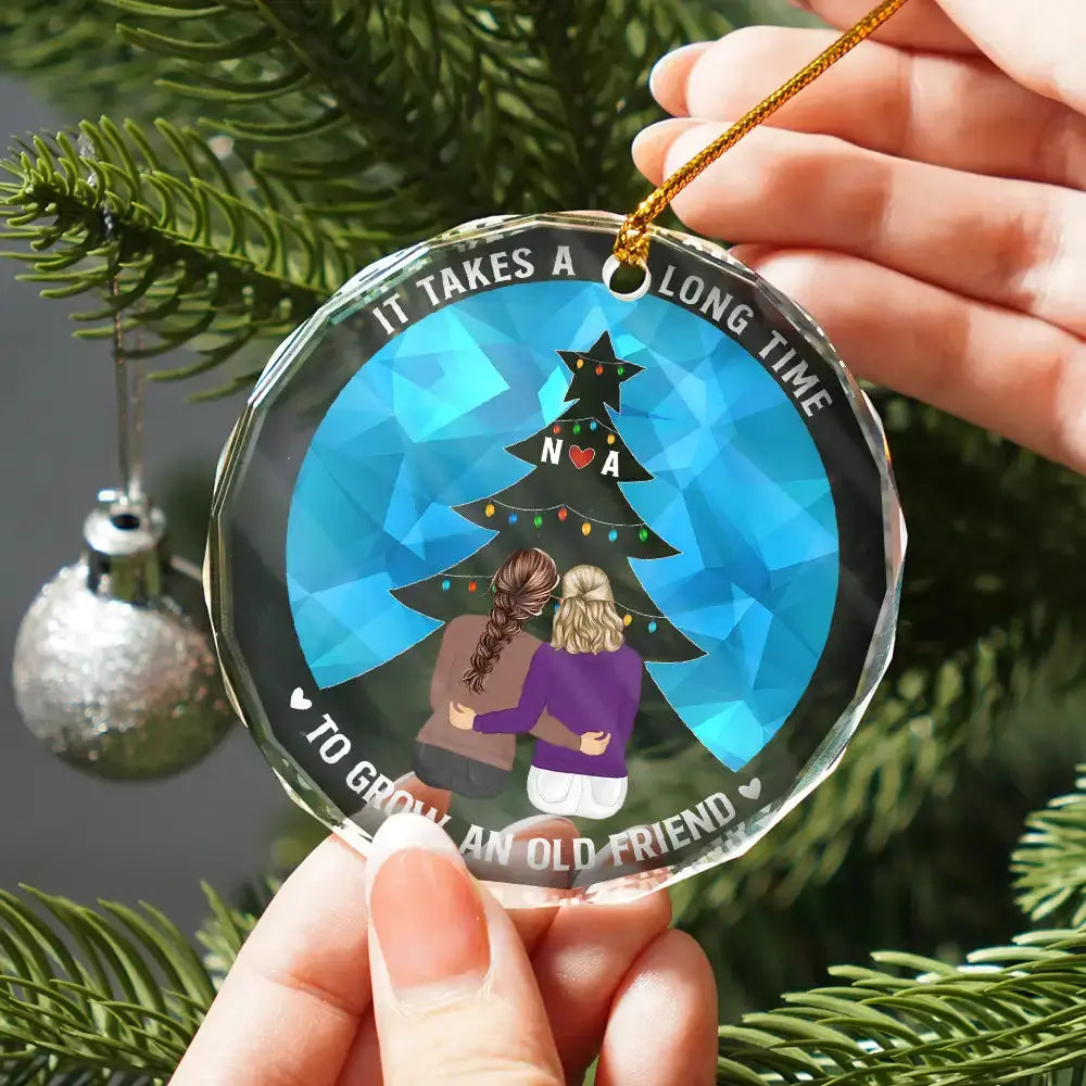 Grow An Old Friend - Personalized Circle Glass Ornament Ornament The Next Custom Gift