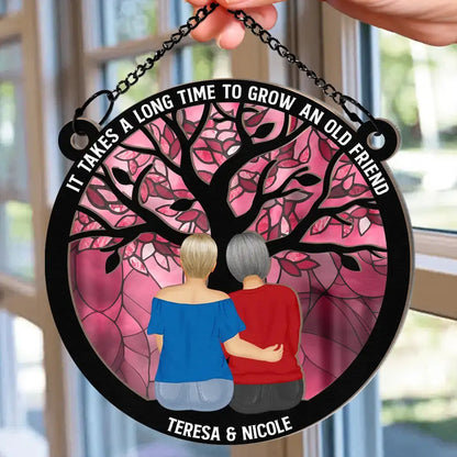 Grow An Old Friend - Personalized Window Hanging Suncatcher Ornament Hanging Suncatcher Ornament The Next Custom Gift