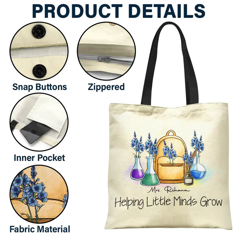 Grow With Teacher - Personalized Tote Bag