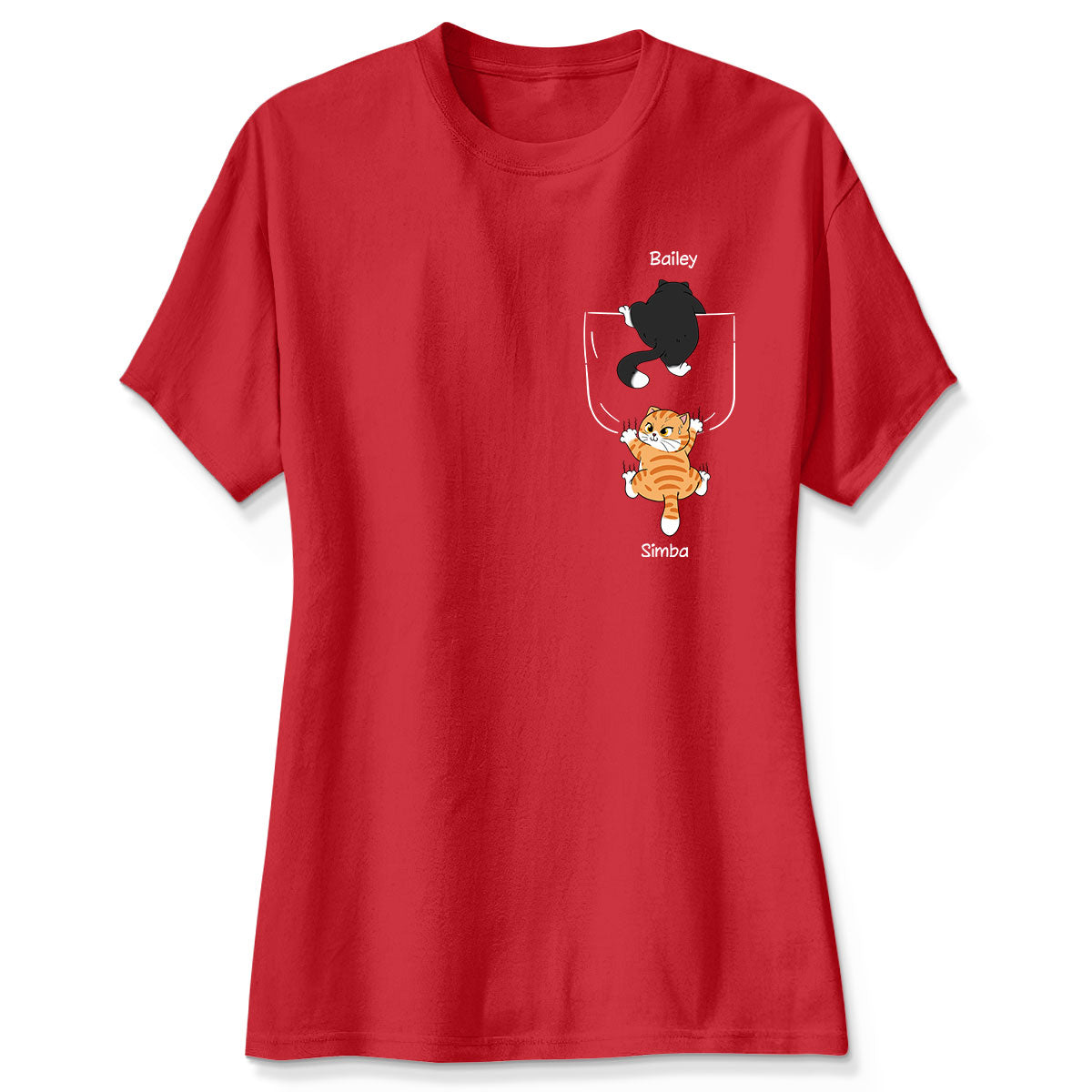 Cute Naughty Cat Climbing Pocket Gift For Pet Lover Personalized Shirt