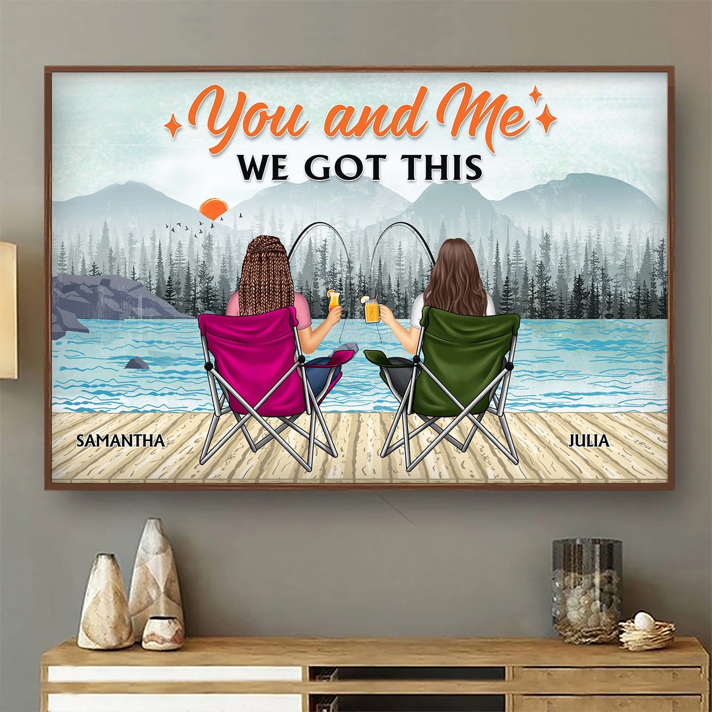 Fishing Partners For Life - Gift For Fishing Couple - Personalized Custom Poster