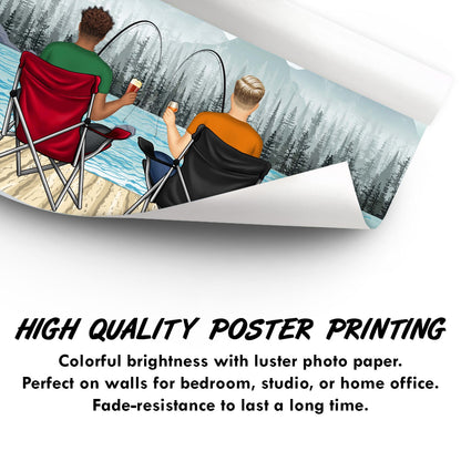 Fishing Partners For Life - Gift For Fishing Couple - Personalized Custom Poster