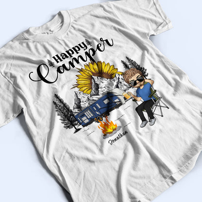 Happy Camper Chibi - Gift For Camping Lovers - Personalized Custom T Shirt