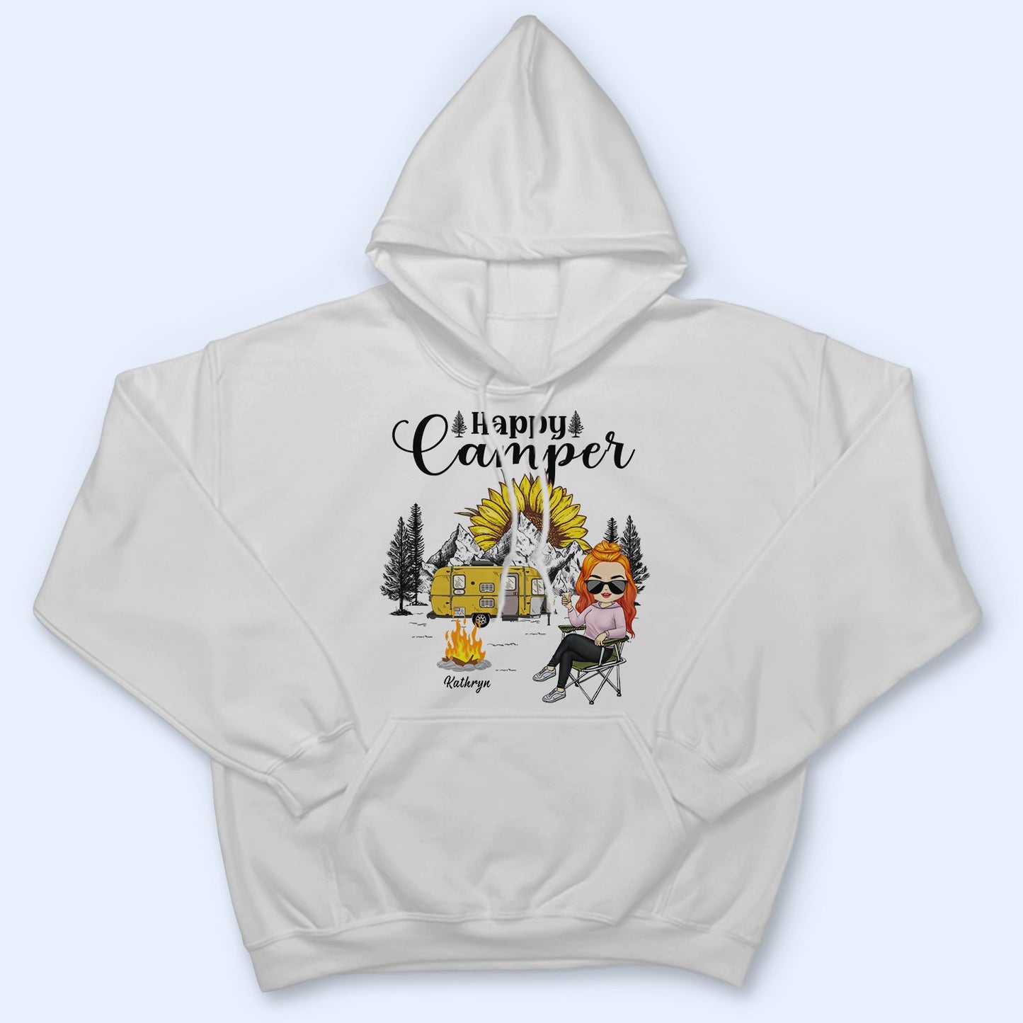 Happy Camper Chibi - Gift For Camping Lovers - Personalized Custom T Shirt