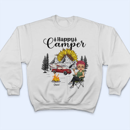 Happy Camper Chibi - Gift For Camping Lovers - Personalized Custom T Shirt