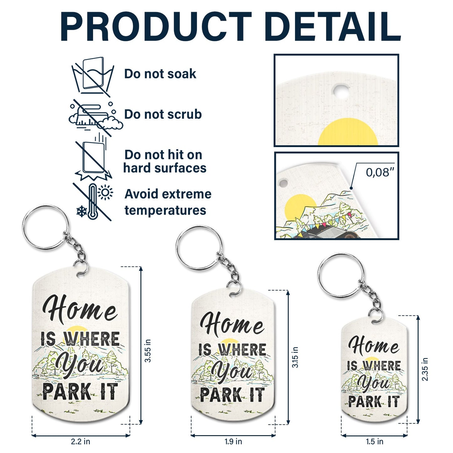 Home Is Where We Park It - Gift For Camping Lovers - Personalized Aluminum Keychain