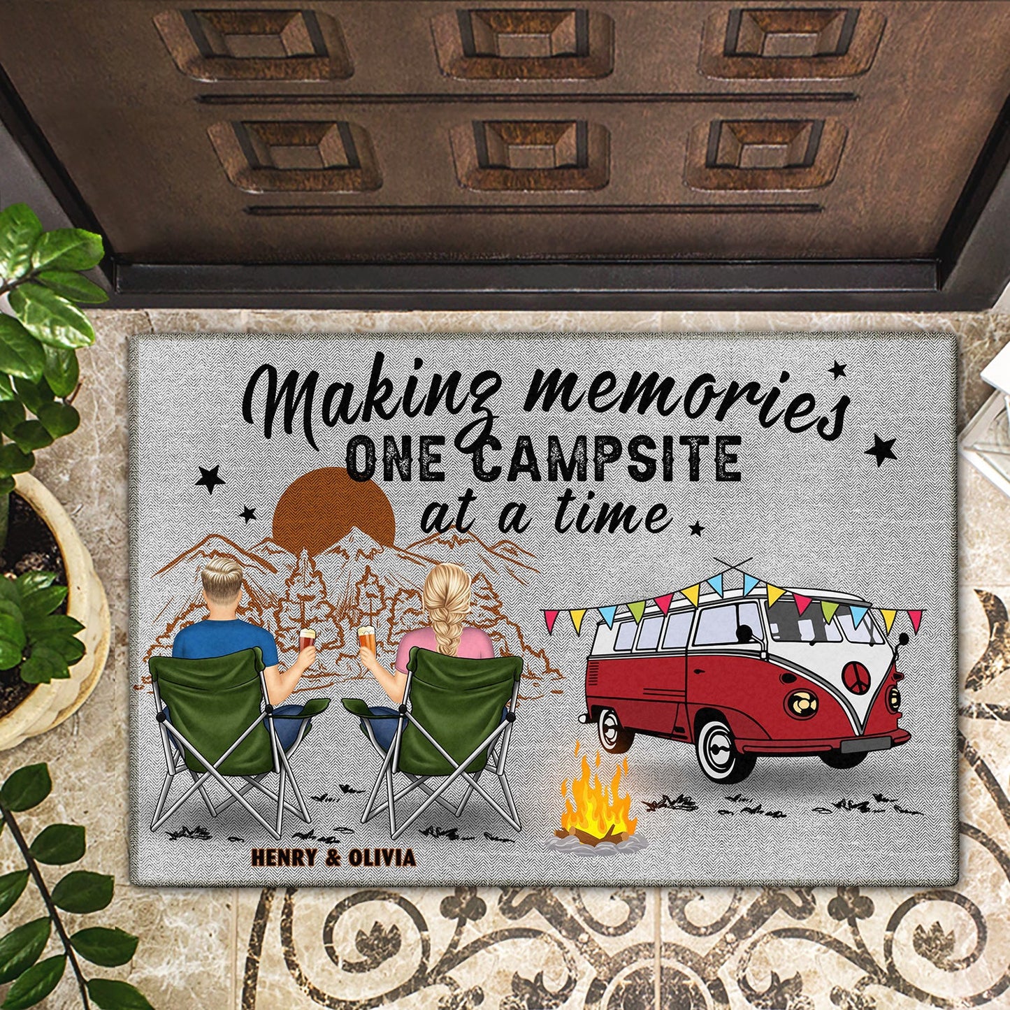 Making Memories One Campsite At A Time - Gift For Camping Lovers - Personalized Doormat