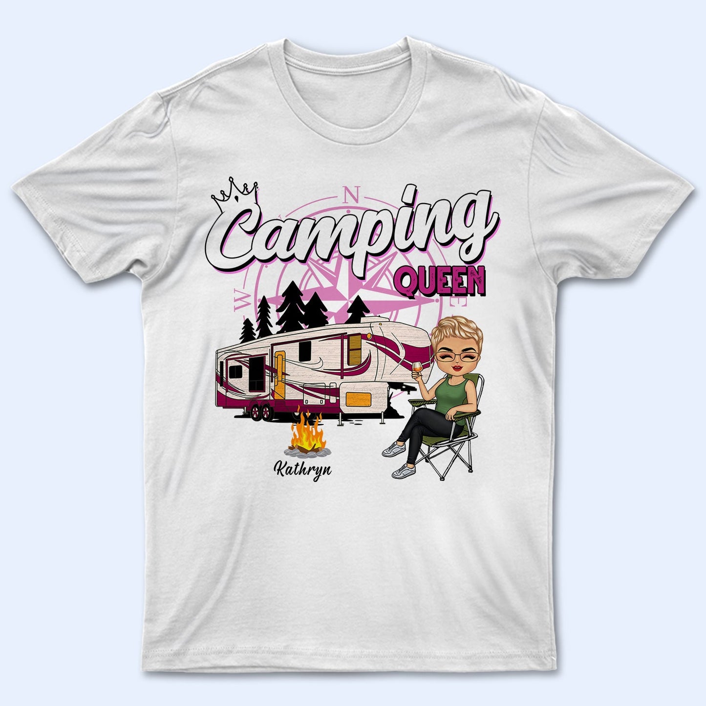 Camping Queen - Gift For Camping Lovers - Personalized Custom T Shirt