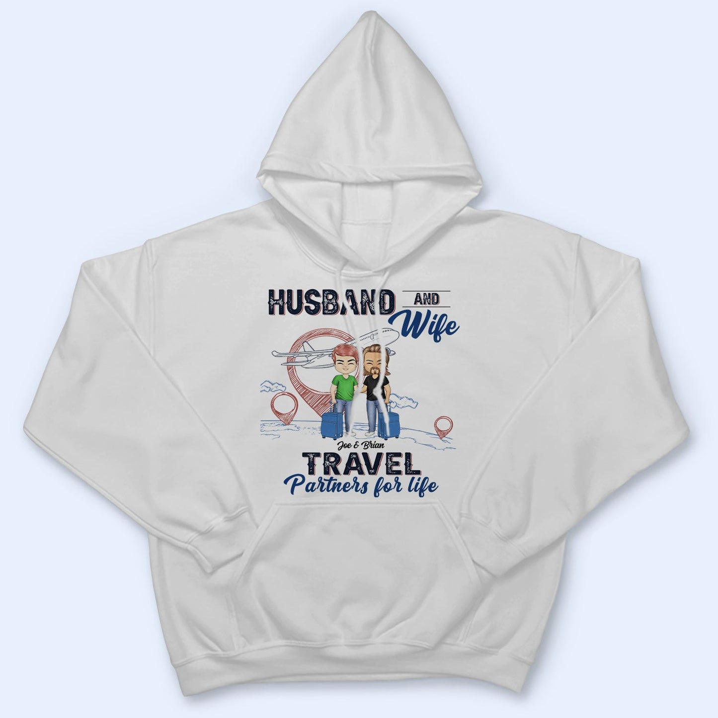 Husband & Wife Travel Partners For Life - Birthday, Anniversary Gift For Travel Couples - Personalized T Shirt