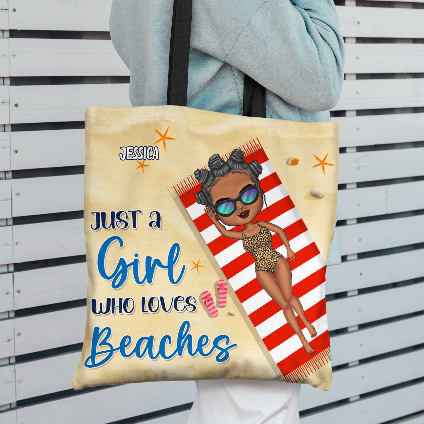 Just A Girl Who Loves Beach Traveling - Birthday Gift For Travel Lovers - Personalized Zippered Canvas Bag