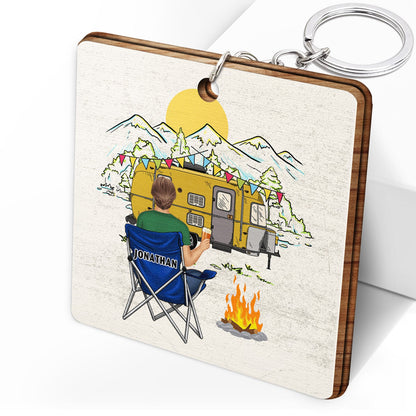 Keys To The Campers - Gift For Couples - Personalized Wooden Keychain