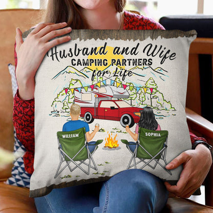 Home Is Where We Park It - Gift For Camping Couples - Personalized Pillow