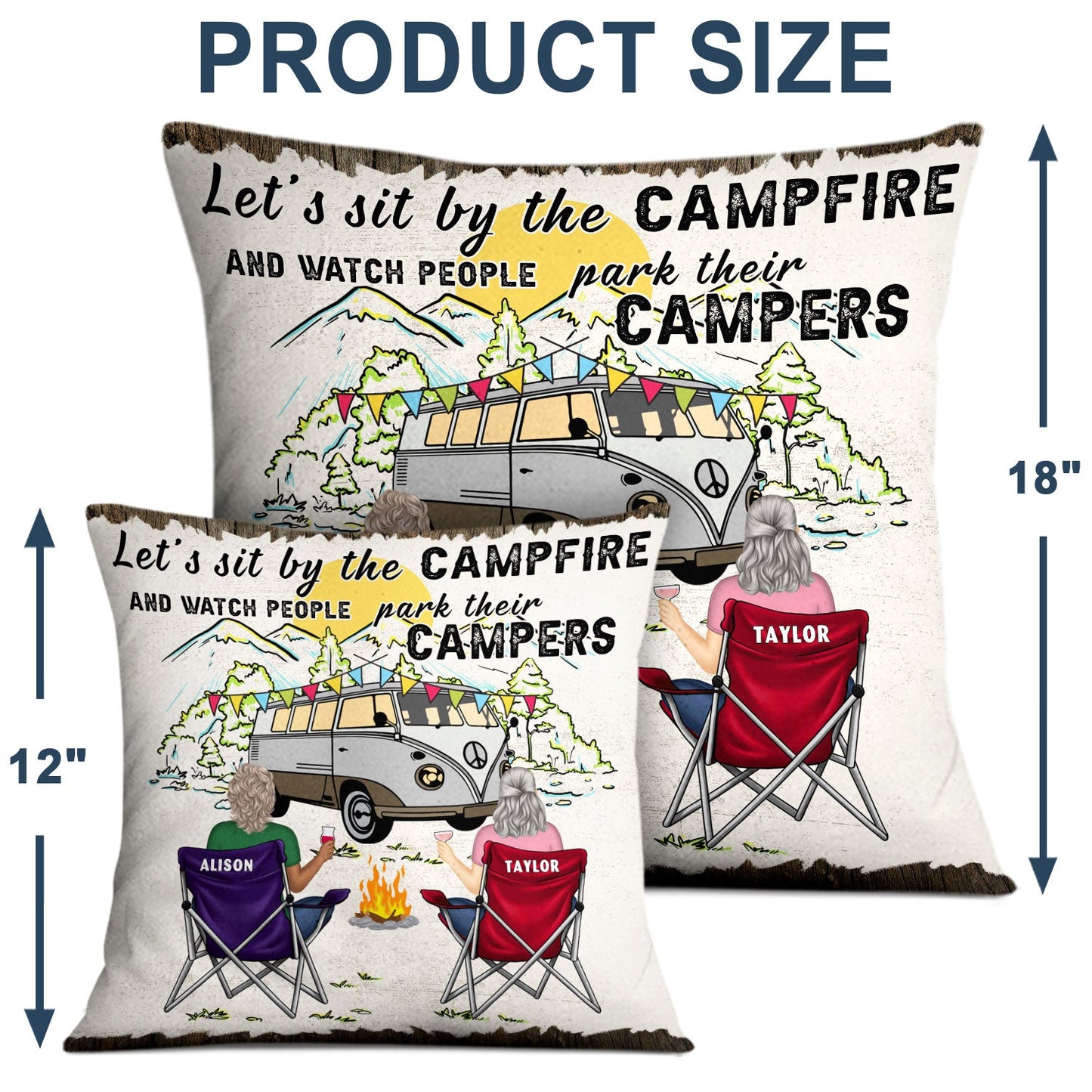 Home Is Where We Park It - Gift For Camping Couples - Personalized Pillow