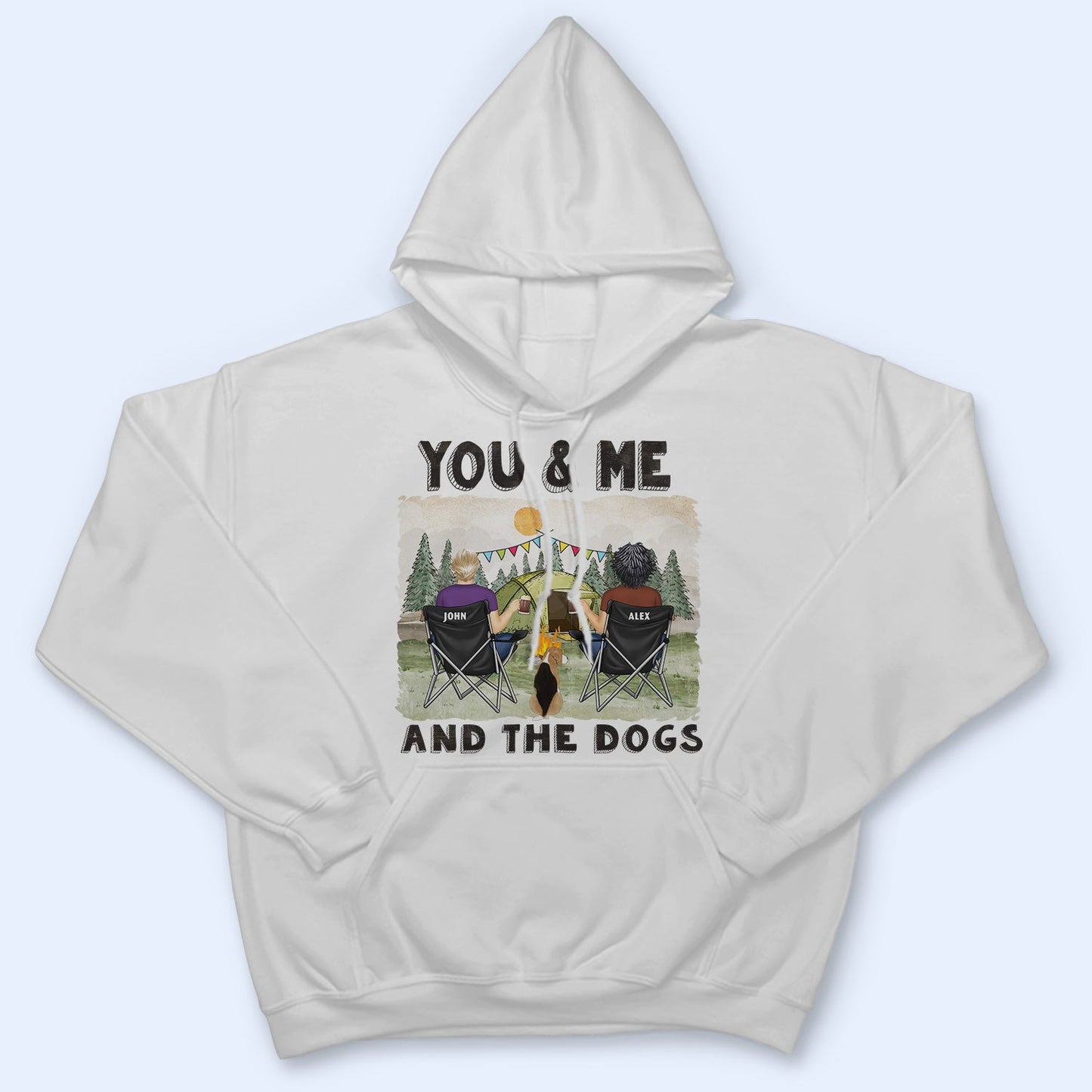 You & Me And The Dogs - Gift For Camping Couples - Personalized T Shirt