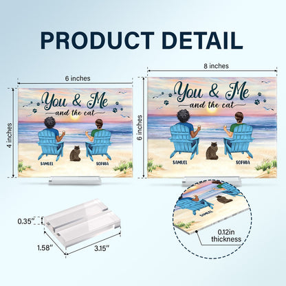 You And Me And The Dogs Peace Beach View - Gift For Pet Lovers - Personalized Horizontal Rectangle Acrylic Plaque