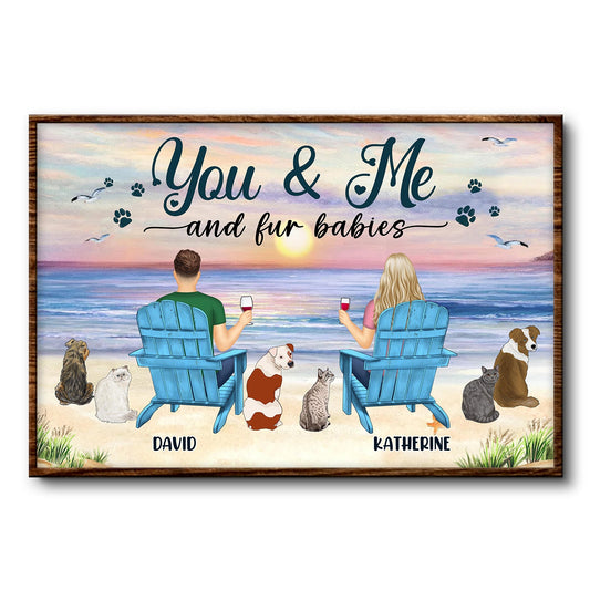 You And Me And The Dogs Peace Beach View - Gift For Pet Lovers - Personalized Poster