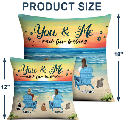 You And Me And The Dogs Peace Beach View - Gift For Pet Lovers - Personalized Pillow