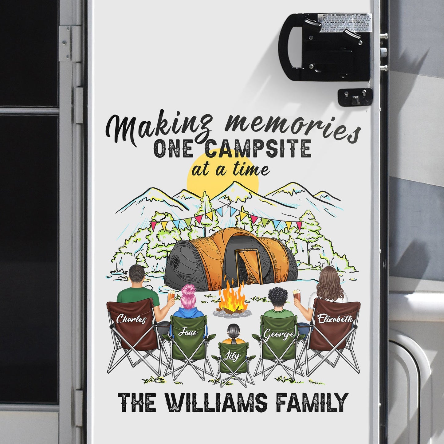 Making Memories One Campsite At A Time - Gift For Camping Family - Personalized Camping Decal, Decor Decal