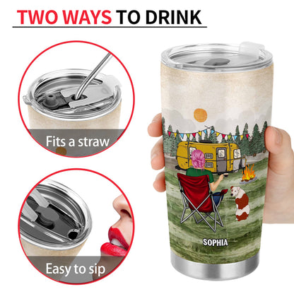 A Girl And Her Dogs Beautiful Thing - Gift For Camping Lovers - Personalized Tumbler