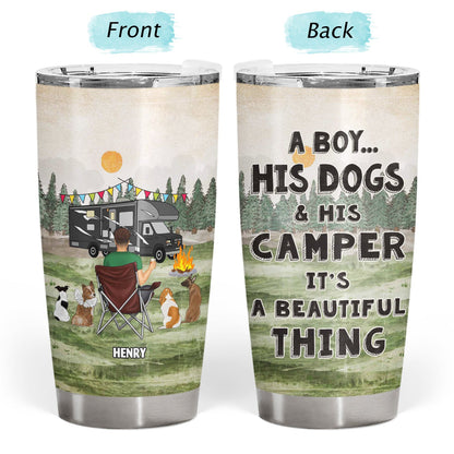 A Girl And Her Dogs Beautiful Thing - Gift For Camping Lovers - Personalized Tumbler