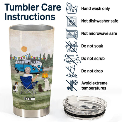 A Girl And Her Dogs Beautiful Thing - Gift For Camping Lovers - Personalized Tumbler