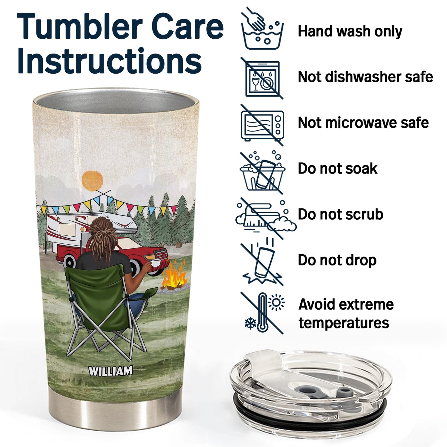 I Hate People - Gift For Camping Lovers - Personalized Tumbler