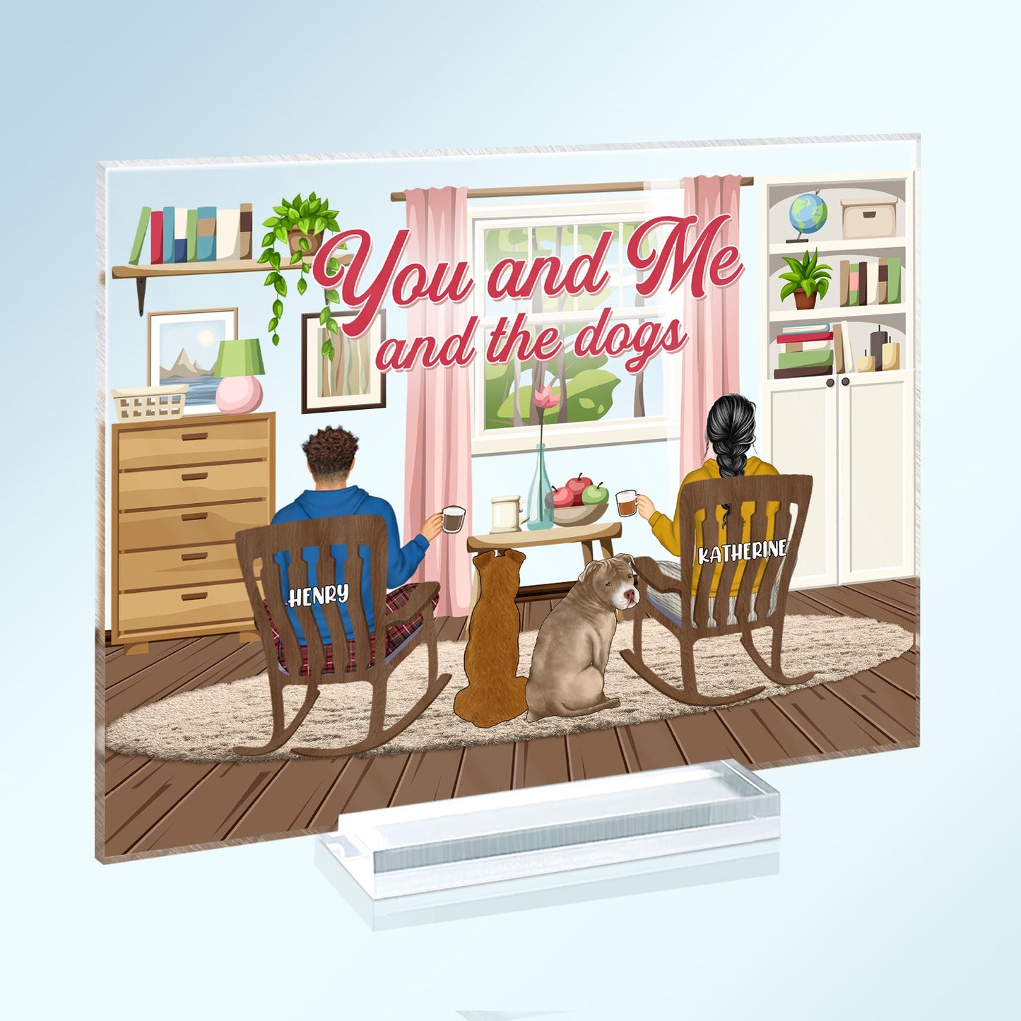 You And Me And The - Gift For Pet Couple - Personalized Horizontal Rectangle Acrylic Plaque